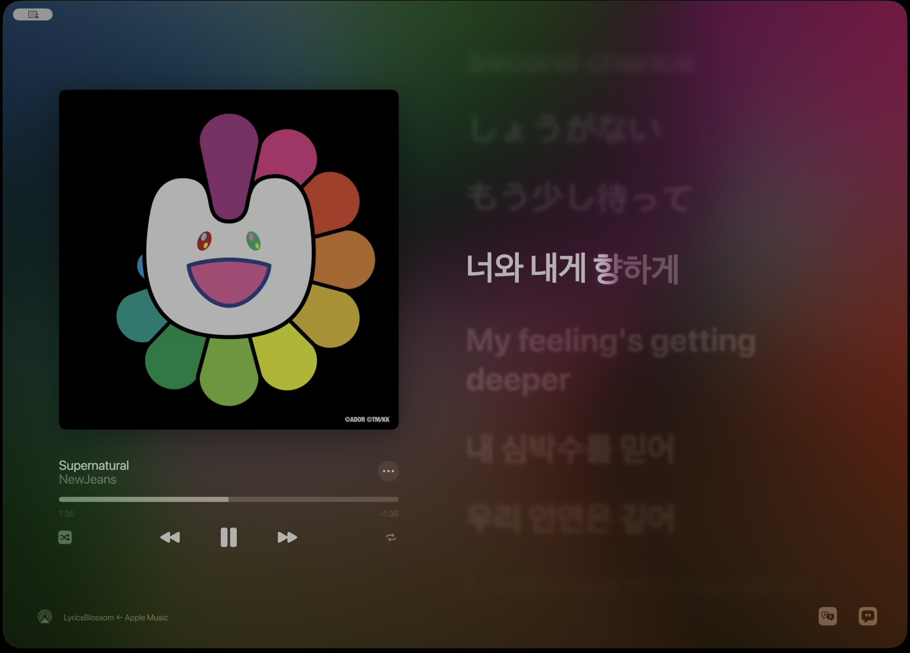 LyricsBlossom 歌词界面